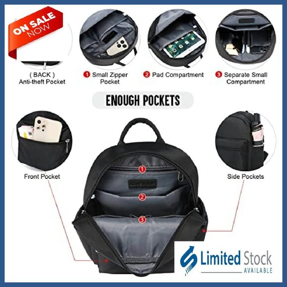 Waterproof Mini Backpack Lightweight Nylon Daily Purse Multiple Pockets main image 7